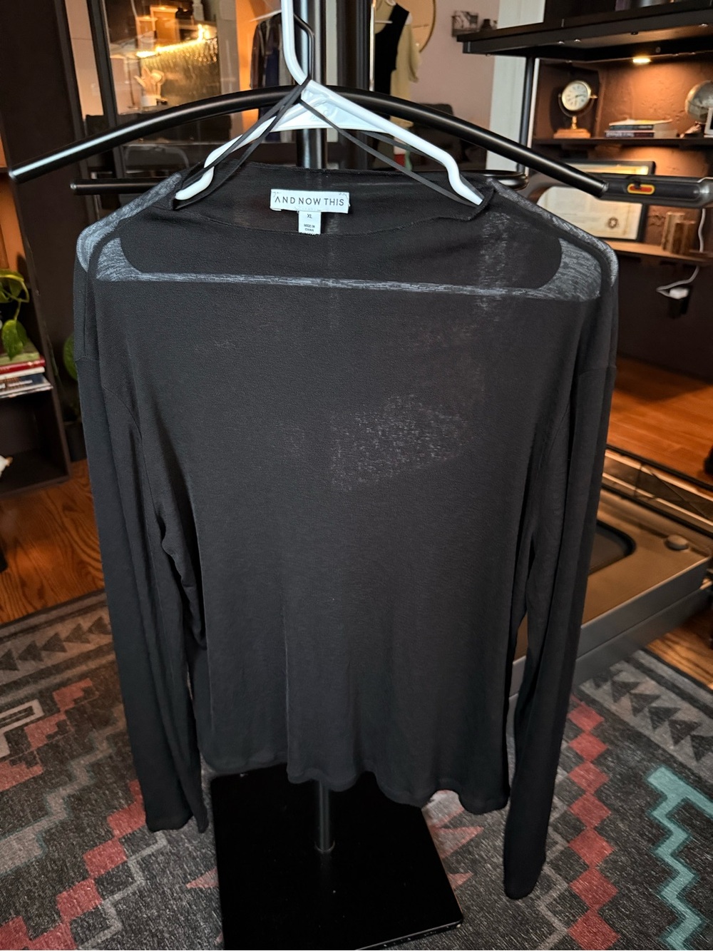 And Now This Lightweight Black Long Sleeve Top